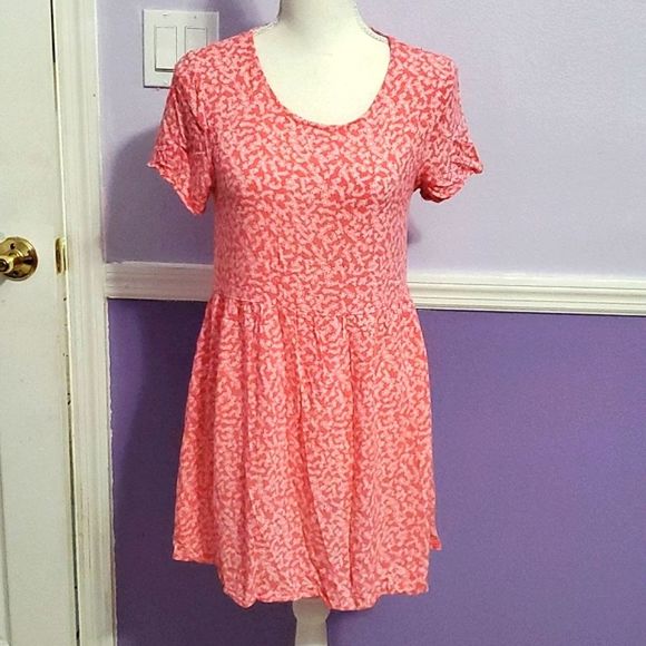 Forever 21 Boho Romantic Pink Ditsy Floral Low Waist Flowy Mini Dress - Picture 1 of 7